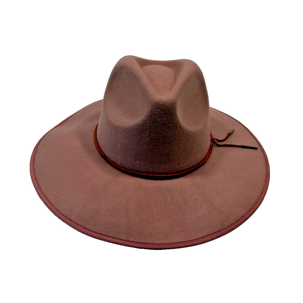 Hadley Wren Women's Faye Wool Panama Hat Ballet Pink 13”Wide NEW Fall Fashion